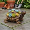 Schildkrötenstatue Wetterfeste Skulptur mit Panzer Lebensechtes Design Realistische Schildkröte