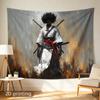 Grande Guerriero Samurai Anime Giapponese Estetica Arazzo da Appendere alla Parete Decorazione Poliestere Stampa Artistica per la Casa Stile Giapponese Boemo Grun