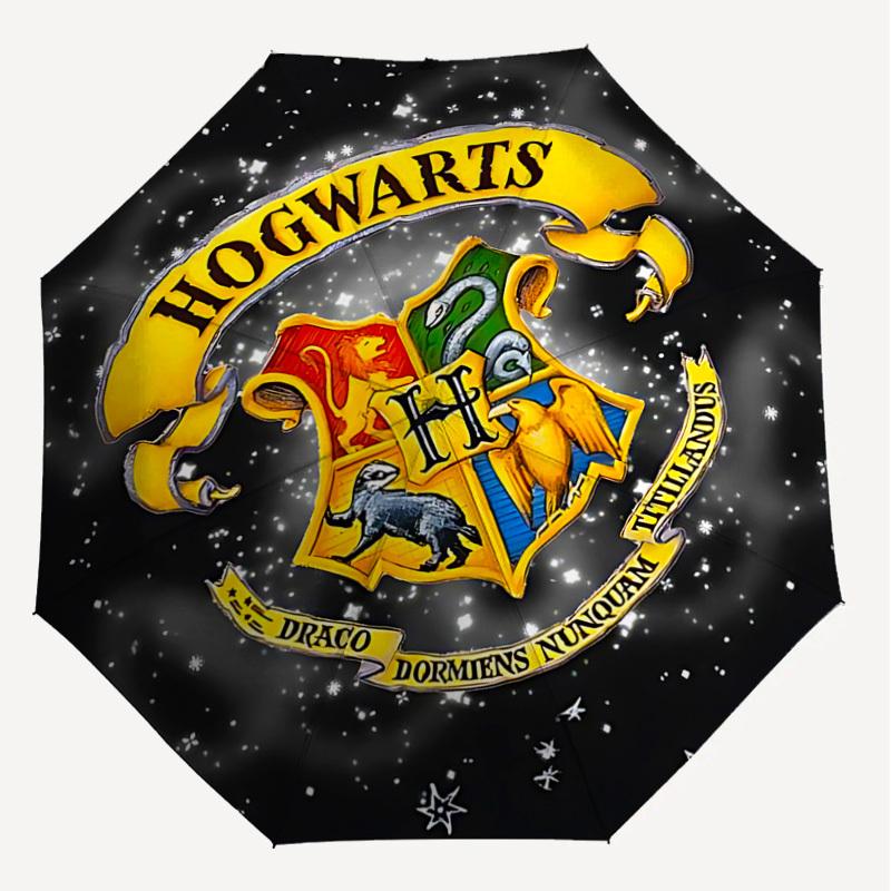 1PC Hogwarts Crest Umbrella-8-Rib Reinforced, Automatic Open, Lightweight & Durable, Cute Fashion Accessory for Outdoor, D2624