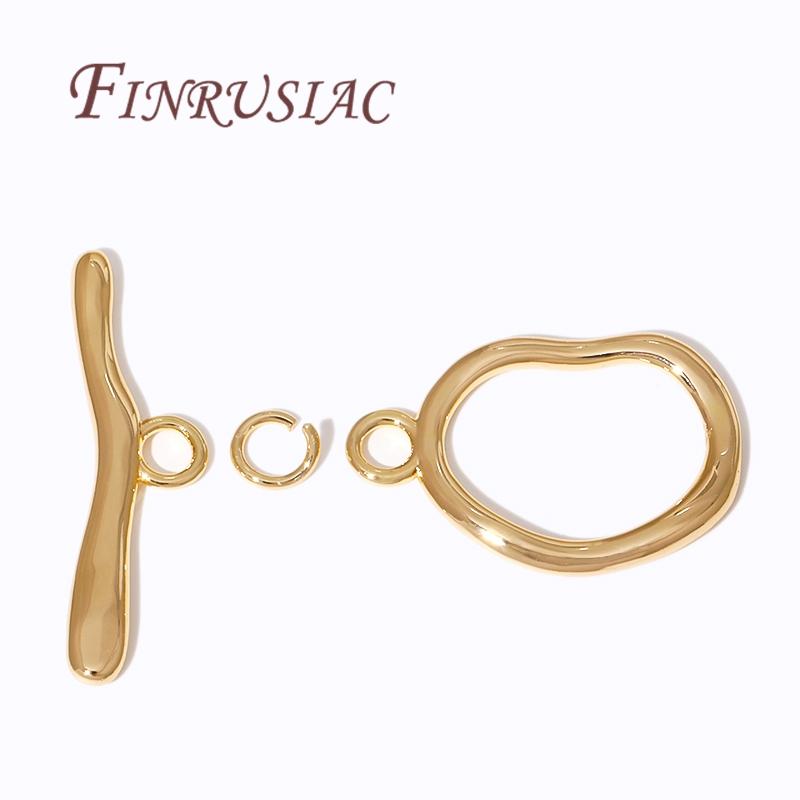 2/4Pcs OT Clasps Toggle Clasp For Jewelry 18K Real Gold Plated Bracelets Clasps Connector For DIY Jewelry Making Supplies