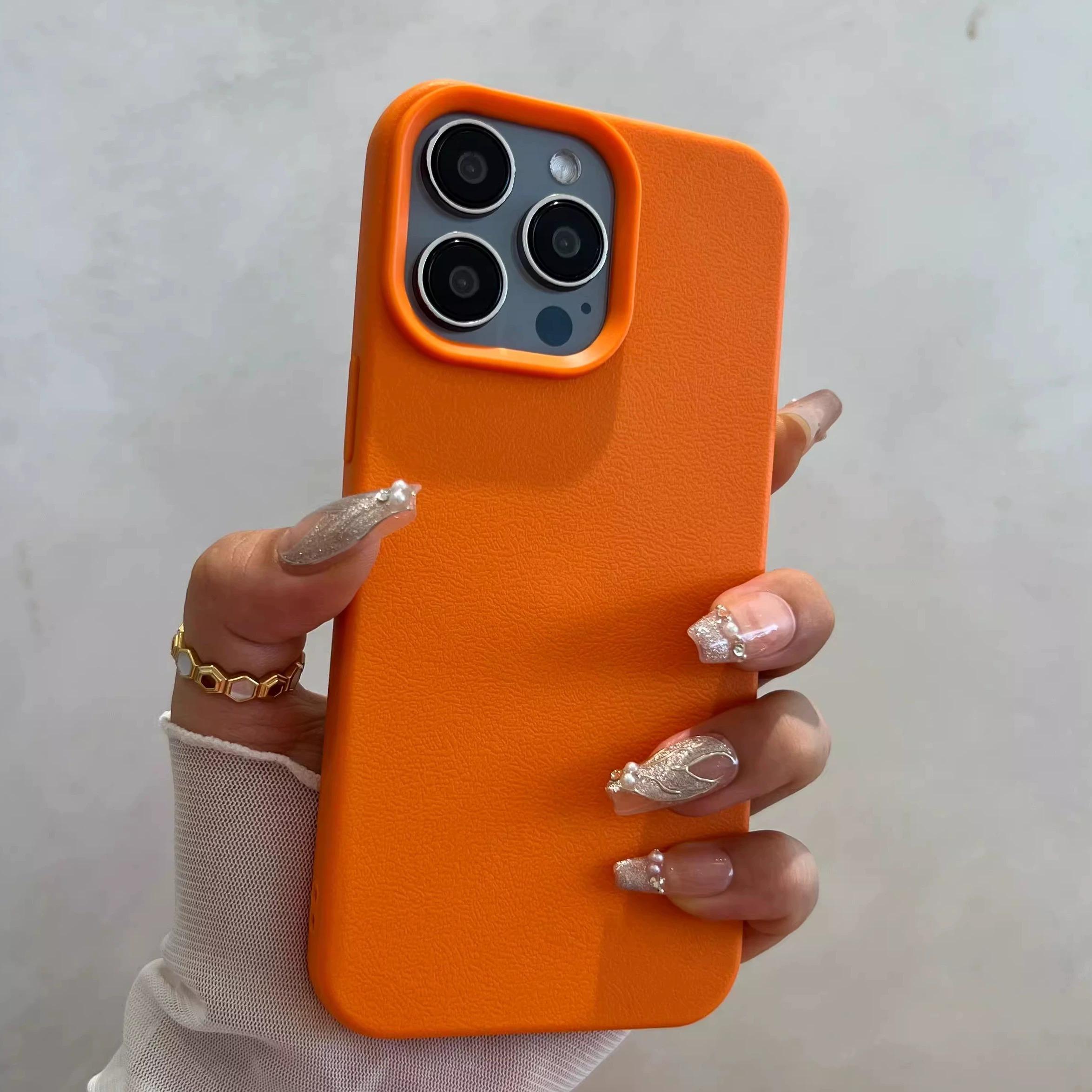 

Luxury Matte Soft Leather Candy Phone Case For iPhone 17 16 15 14 Plus 13 12 11 Pro Max Protection Shockproof Silicone Cover For iphone 17Pro max