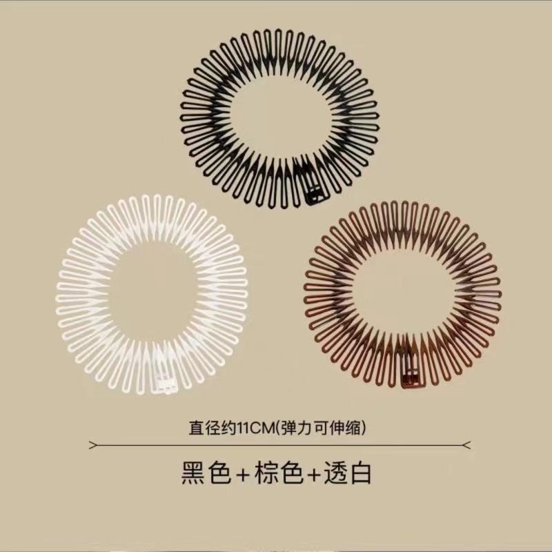 Plastic Full Circle Stretch Flexible Comb Women Girls Teeth Hair Accessories For Travel Makeup Bath For Swimming