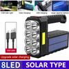 Solar Rechargeable USB Strong Light Flashlight Super Bright Led Flashlight Portable Searchlight Distant Light