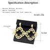 Chic Women Golden Drop Earring Crystal Hollow Out Flower Wedding Jewelry Arab Bridal Gift