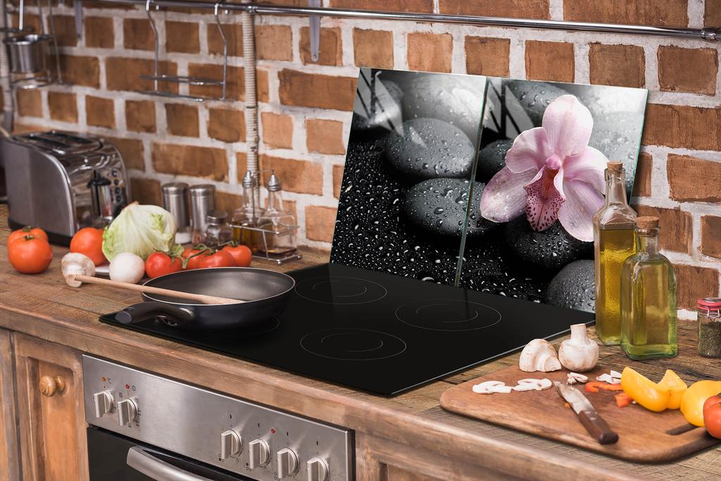 SZKLANA PŁYTA OCHRONNA NA KUCHENKĘ 85x52 ORCHIDEA