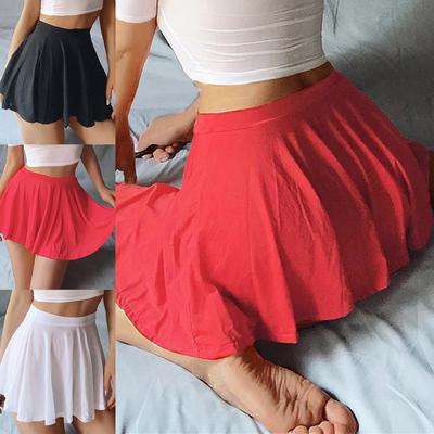 Womens Pleated Skirts Transparent Sexy Mini Skirts Women Nightwear Skirts