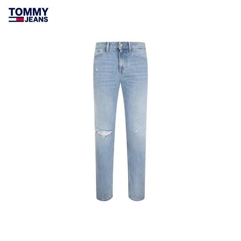 TOMMY JEANS Męskie Rozdarty Dopasowany Elastyczny Jeans