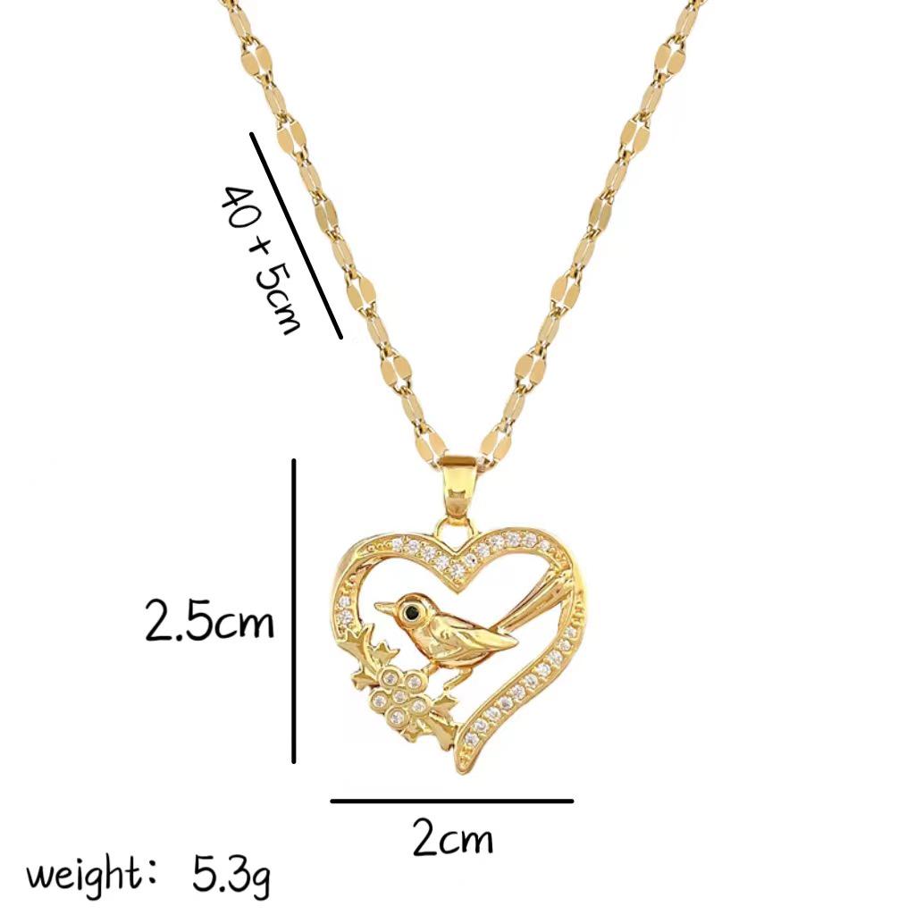 Exquisite Micro-Inlaid Full Diamond Real Gold Titanium Steel Necklace - Women's Luxury Clavicle Chain