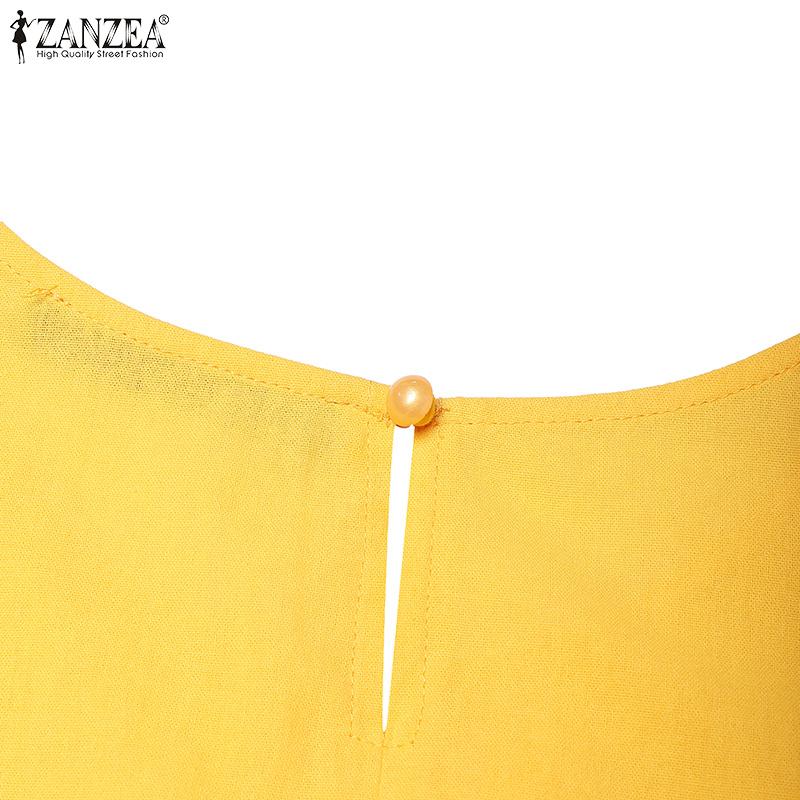 ZANZEA Women Casual Round Neck Summer Sleeveless Dress
