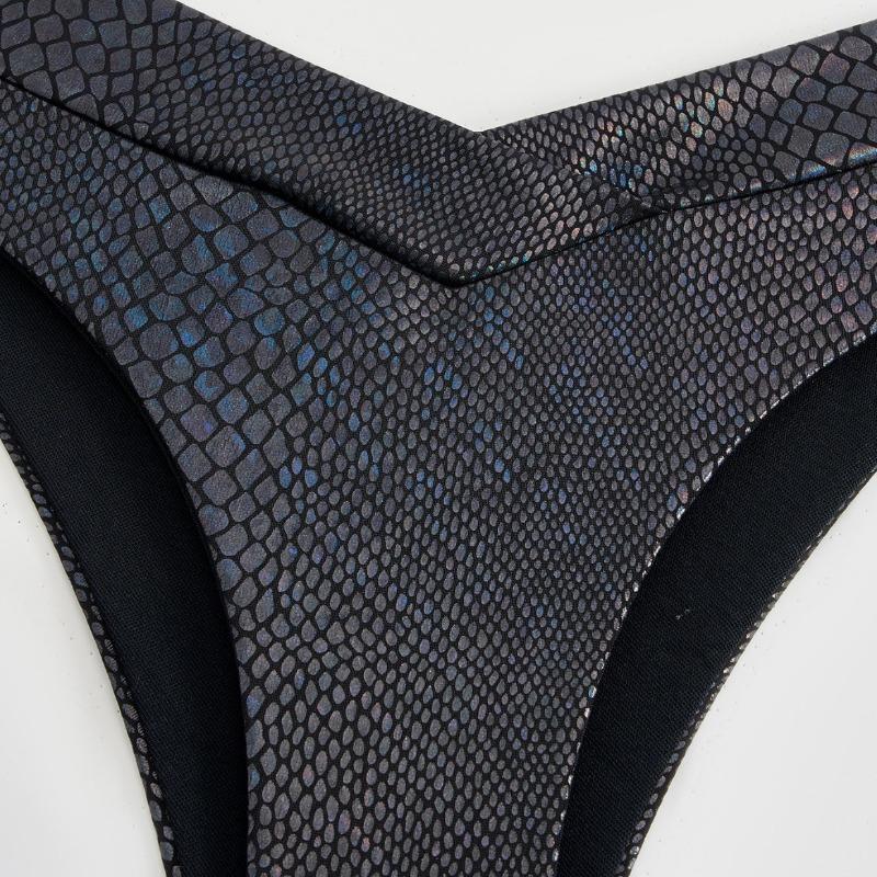 Dámský duhový hadí potisk s vázáním vpředu, vysoký pas, dvoudílná plavková sada, bikiny s výstřihem do V