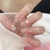24Pcs Long Coffin False Nail with Heart and Star Designs Press On Nail Acrylic Stick On Nail for a Fashionable Look