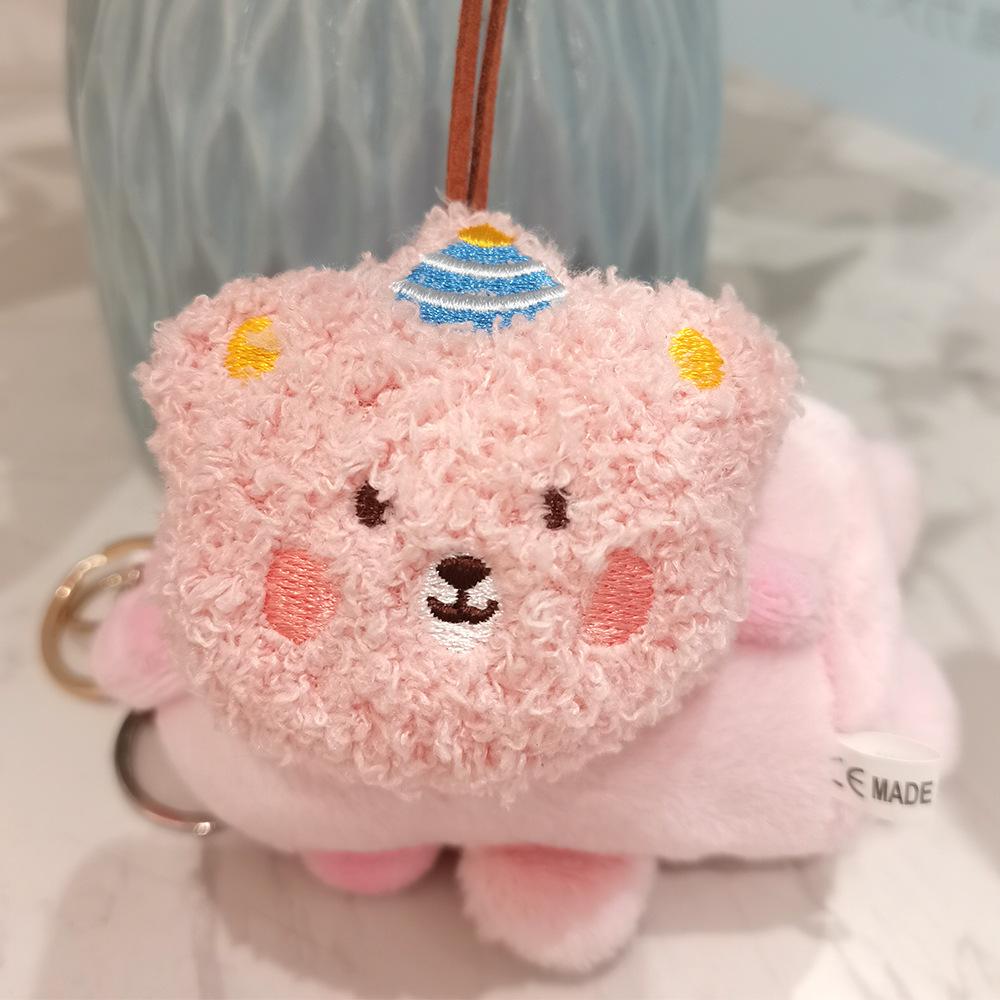 Korean Version of Bear Name Pendant Name Sticker Cute Bear Head Bag Pendant Plush Doll Hanging Decoration