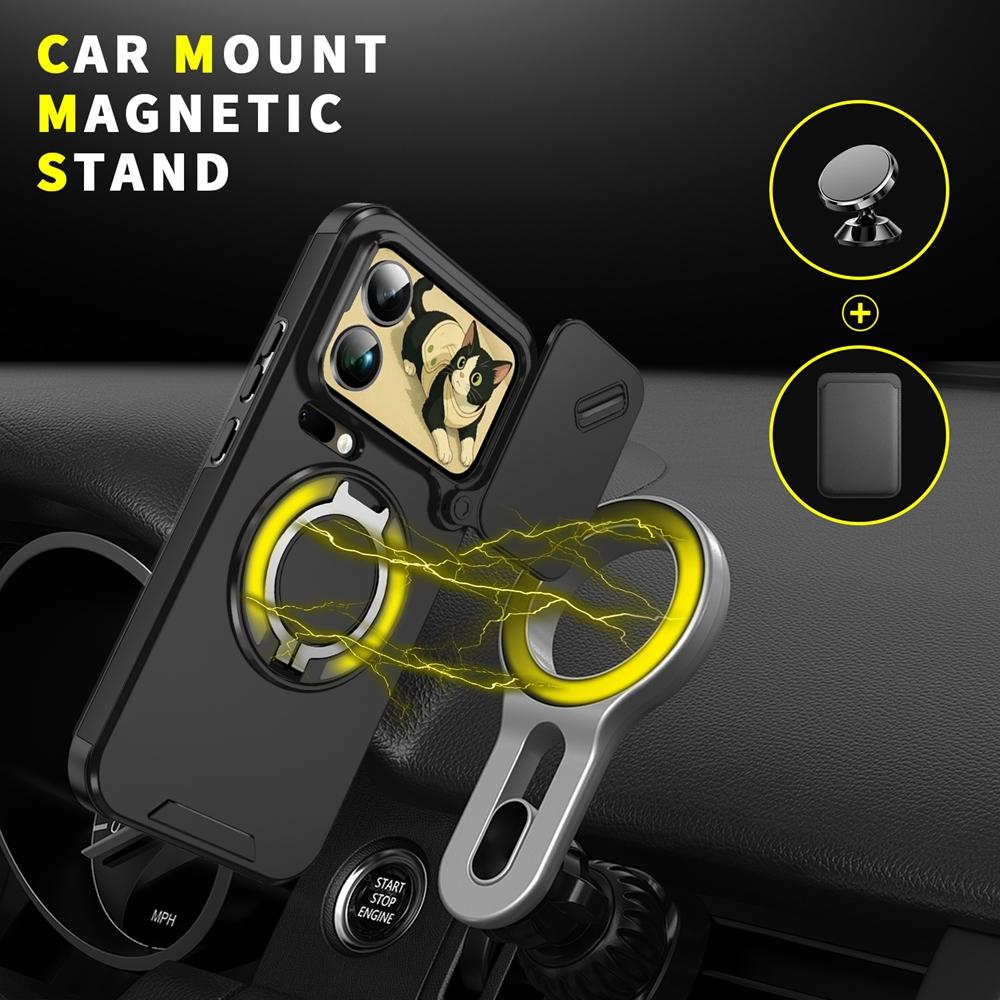 Rüstung Stoßfest Magnetischer Ring Ständer Halter Handyhülle Für Xiaomi 17 Pro Max Mi 17 5G Kamerablenden Schutzhülle
