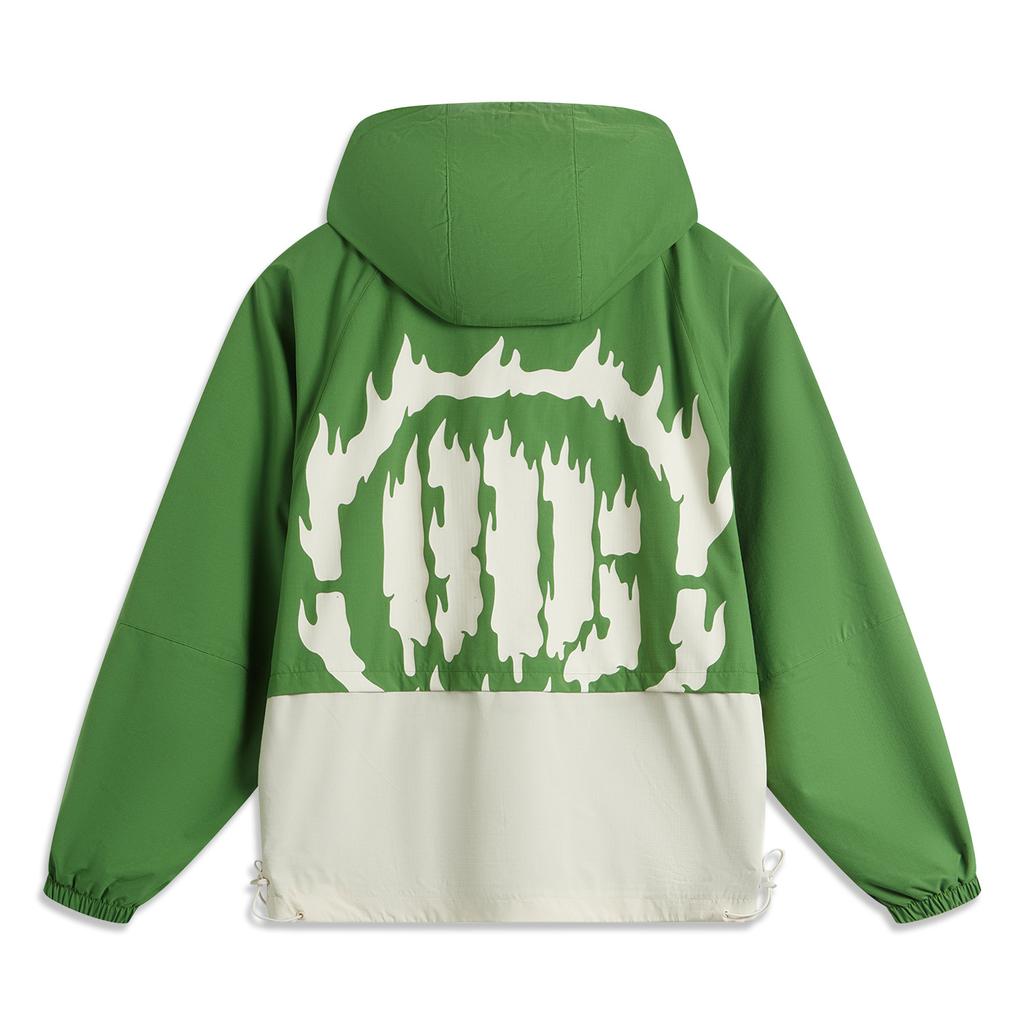 Li Ning Basketball Series Comfortable Breathable Versatile Loose Hooded Sports Windbreaker Men Outerwear Oil-Green Brown AFDU971-2