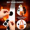 Unique Halloween Gift Lighted Ghost Porch Goose Outfit And Flag Set for 23 Inch Statue Spooky Cute Seasonal Decor Clothes with Pumpkin Bucket Outdoor