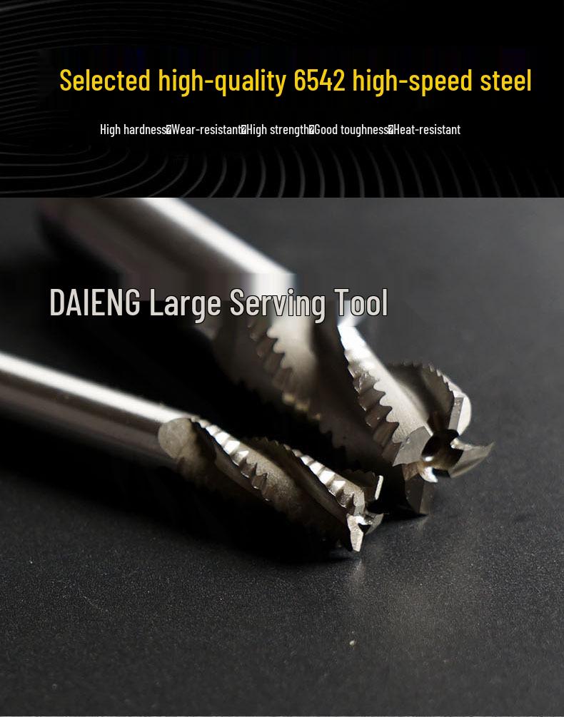High-Speed Steel Helical Flute Roughing End Mill with Extended Straight Shank