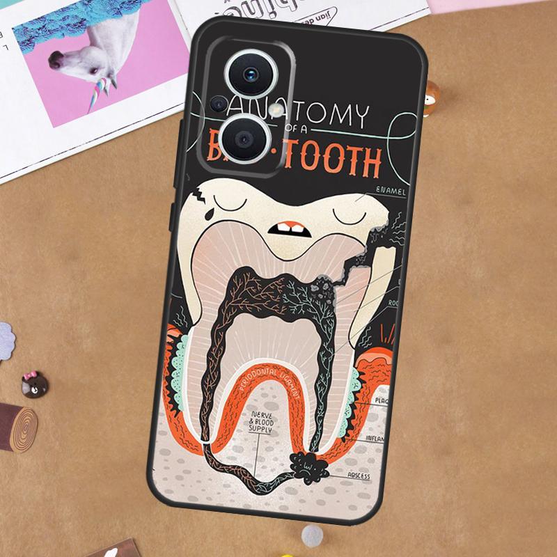 Human Tooth Anatomy Case For OPPO Reno 11 10 Pro 8 7 6 5 4 Lite 8T 5Z 4Z 11F OPPO Find X5 X6 Pro X2 Neo X3 Lite