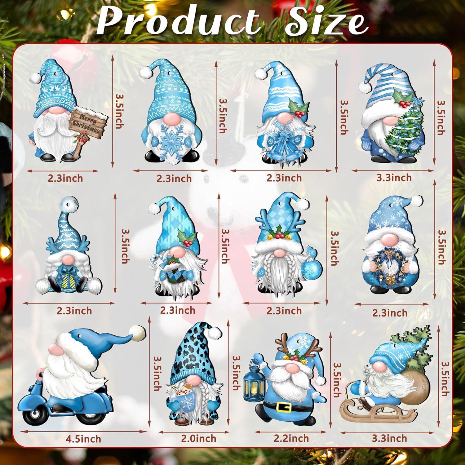 

12-120PCS Christmas Wooden Ornament Pink Blue Santa Claus Hanging Pendants for Xmas Tree Decor New Year Gifts Wrapping Supply 12PCS-1SET