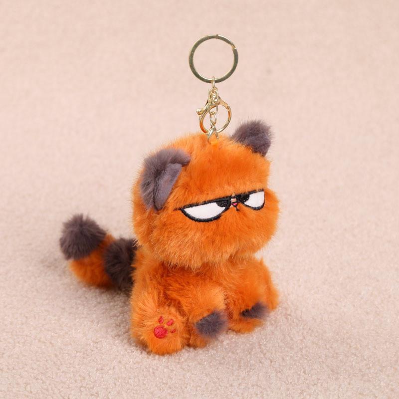 Plush Orange Cat Keychain With Cotton Filling For Girls And Boys Bag Decor