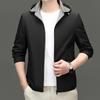 Men's Double-Sided Mulberry Silk Jacket - Hooded, Loose Fit, Business Casual, Spring/Autumn Outerwear