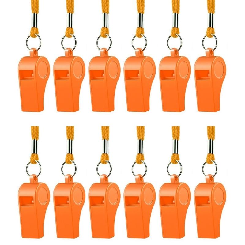 12Pcs Sports and Football Whistles Referee Whistle with Lanyard Loud Crisp Sound Whistle for Basketball Volleyball Games