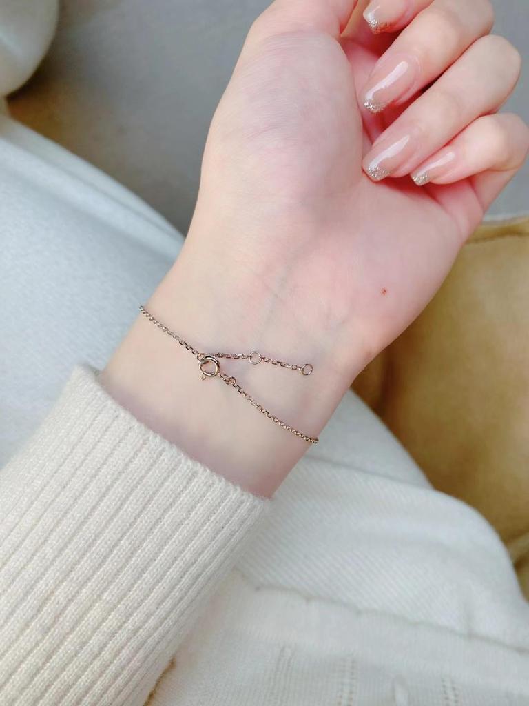 925 Sterling Silver Mini Diamond Bracelet - Women's Japanese & Korean Style, Fashionable, Stackable, & Versatile Hand Jewelry