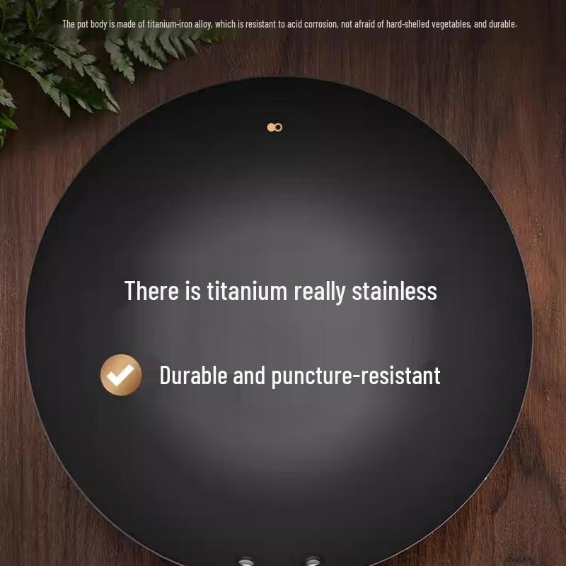 Supor Titanium Iron Wok with Auxiliary Handle