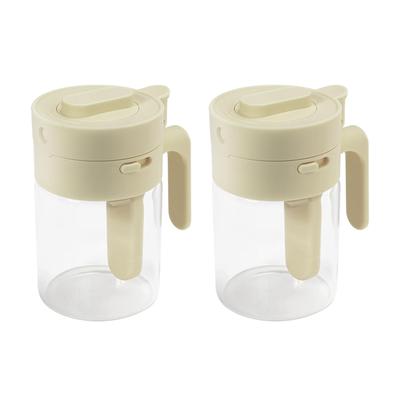 Udoric Seasoning Container, Seasoning Pot, Spice Bottle, Salt and Sugar Dispenser, Flour Shaker, Built-in Spoon, Heat-Resistant Glass,
