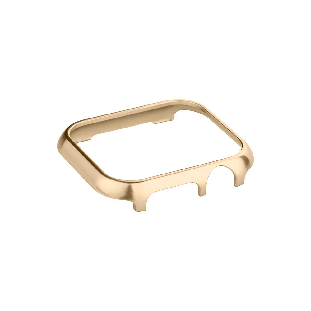 Accessories for Apple Watch Case 45mm 46mm Metal Bumper Protective Cover Frame for iWatch 10 Series 7/6/5/4 Cases Aluminum Gold