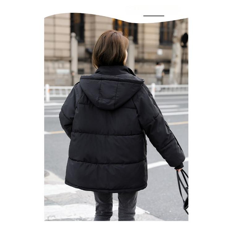 Casual and Warm Women's Down Cotton Jacket Winter Bread Coat for Korean Students