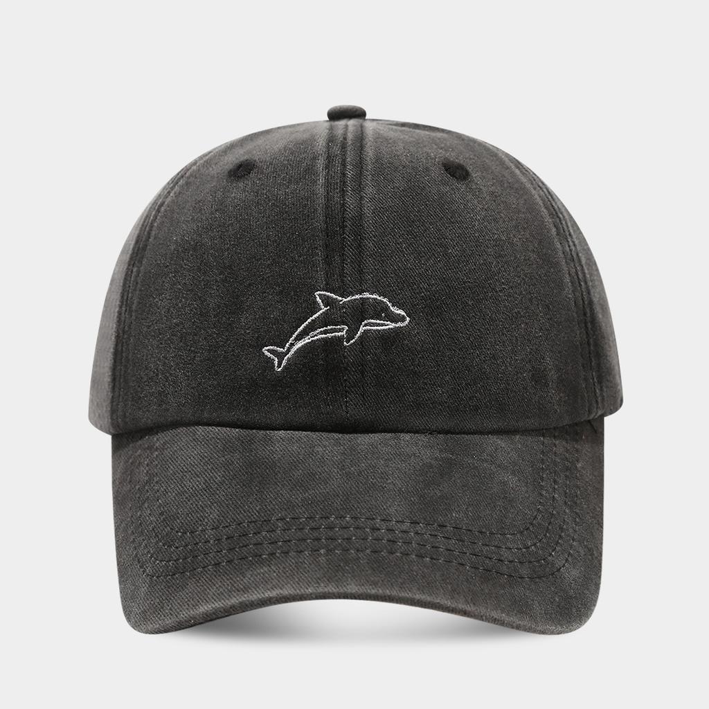 Outdoor Sunscreen Women Denim Baseball Caps For Men Vintage Distressed Dad Hats Dolphin Embroidery Trucker Cap