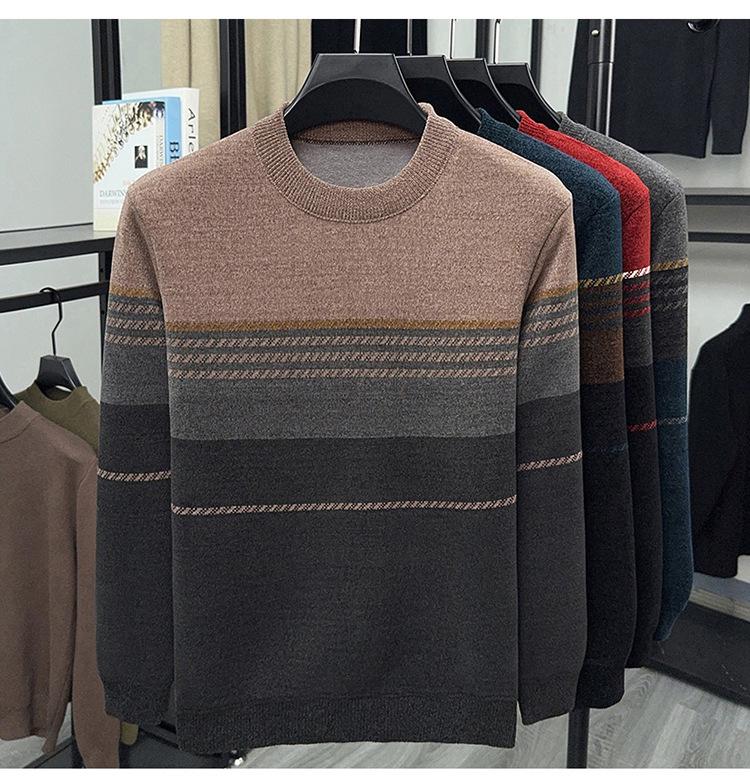 Winter Velvet Chenille Dad-Style Sweater: Warm, Thickened Knitwear for Men