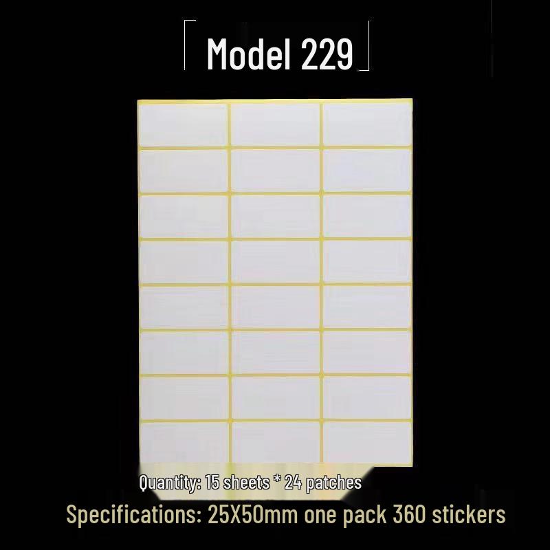 A5 Self-Adhesive Blank Label Stickers for Printing and Handwriting - White Name and Number Stickers