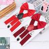 For Children For Girls Performance Suspenders Clips Tie Suspenders Set Hanging Pants Clip Bow Tie