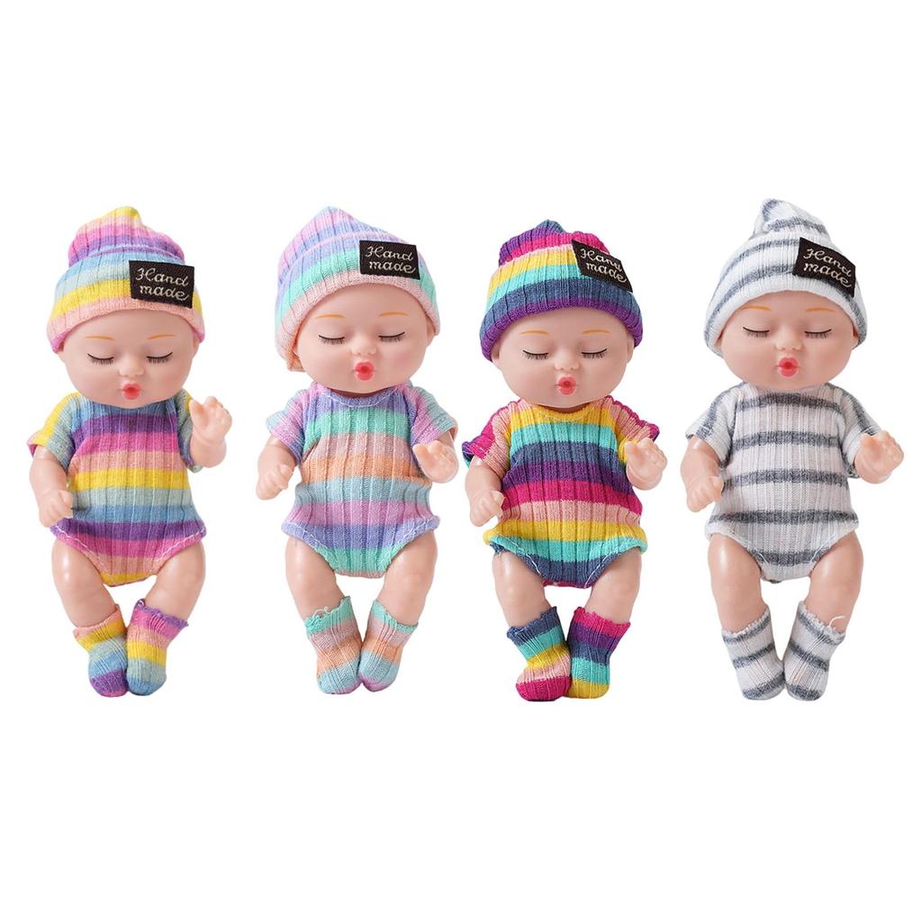 MORYTRADE Doll Set of 4 Mini Size with Dress Interior 4 Brightly Colored Dolls Costumes, Up, Object, 6+,