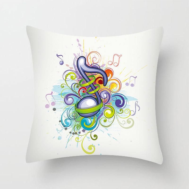 Bedroom Car Pillowcase For Living Room Bed Sofa Cute Music Art Pillowcase Colorful Notes Pillowcase Decoration