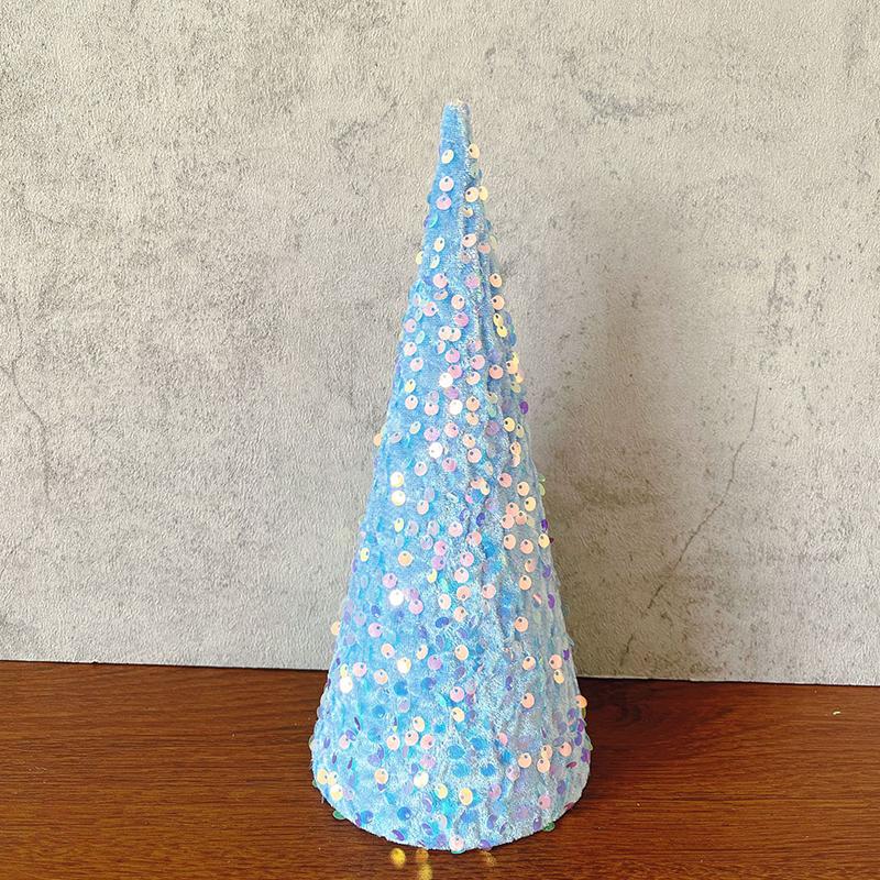 1PC Mini Glitter Tree Props Christmas Tree Ornaments Chirstmas Conical Party Sequins Home Decor
