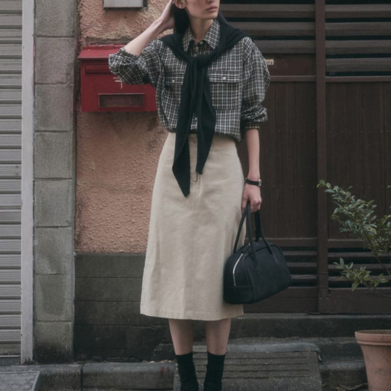 SAGEMENT [0720_b PICK] EZRA CASH SHAWL MUFFLER_BLACK