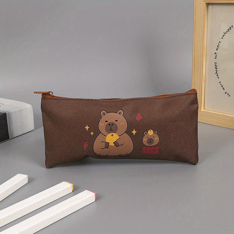 Ins Style Simple Black Bow Pencil Case Large Capacity Pencil Storage Bag Cosmetic Bag Stationery Organizer School Supplies