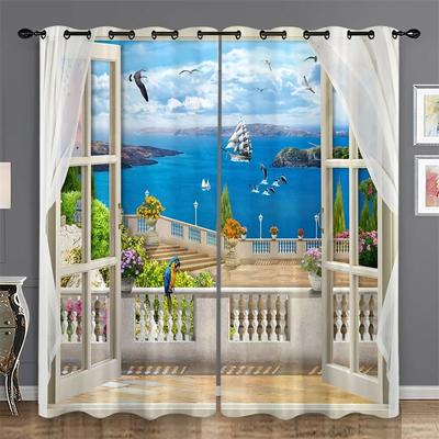 Scenario naturale Paesaggio Paesaggio marino Gabbiano Tende per finestre Tende per soggiorno Camera da letto Bagno Porta Kicthen Decorazioni per la casa