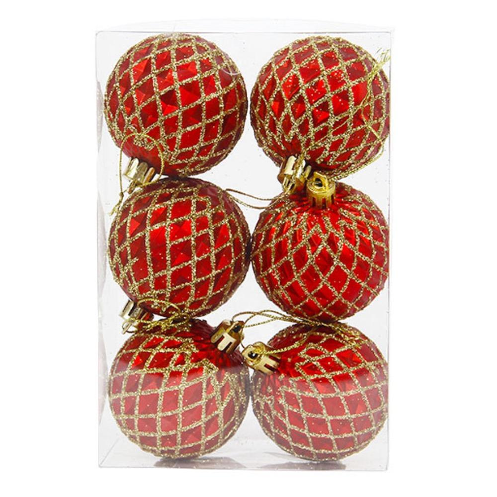 6Pcs/Set Gift Xmas Tree Decoration 6cm Christmas Spheres Pendant Party Decoration