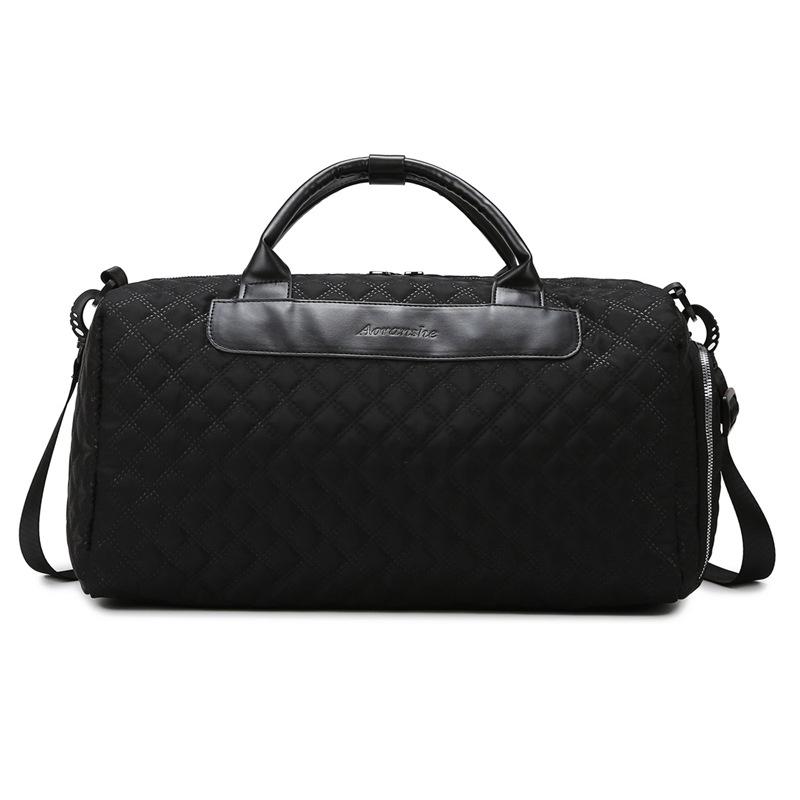 

Travel bag Rhombus casual large-capacity shoulder bag independent shoe compartment swimming sports business trip duffel bag чорний