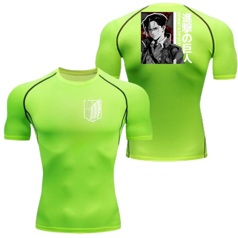 

Levi Ackerman Compression T Shirt Men Bodybuilding Short Sleeve Quick Dry Workout Shirts Sport Tops Tee Gym Running T-shirt Men XXXL