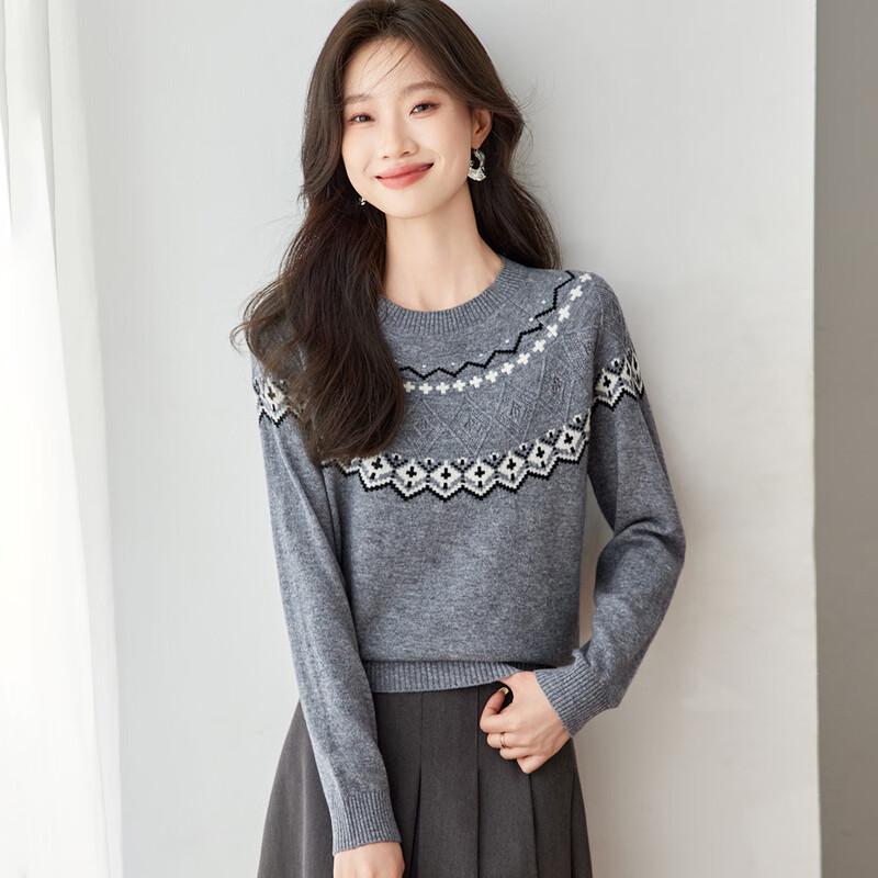 Женский свитер Srcr из 100% шерсти, жаккардовый узор  Фэр-Айл M