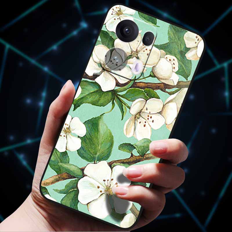 3D Flowers Emboss Fundas For OPPO Reno 13 Reno13 Pro 13F 5G Case Soft Silicone Phone Case for OPPO Reno13 Pro Back Cover Coque