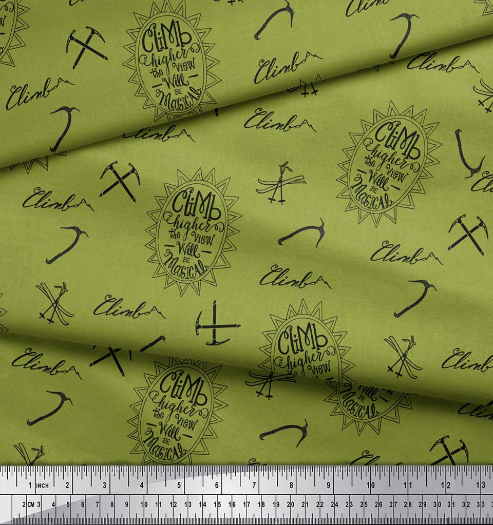 Soimoi Zelená japonská krepová saténová látka Kování a látka s potiskem textu na metr 42 palců