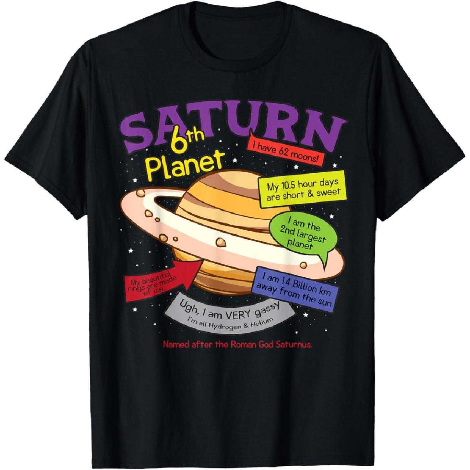 Perfect Planets, Teachers Shirts - Saturn, for Solar System Men Women Kids T-Shirt S