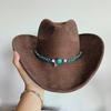 new western cowboy hat men suede hat wide brim cowboy hat with belt viet knight hat women sun protect cowgirl hat light hat