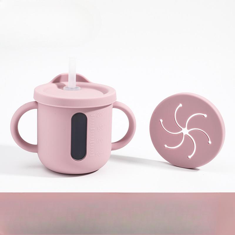 Children's Straw Drinking Cup Food-grade Silicone Baby Learning Drinking Cup Duckbill Cup