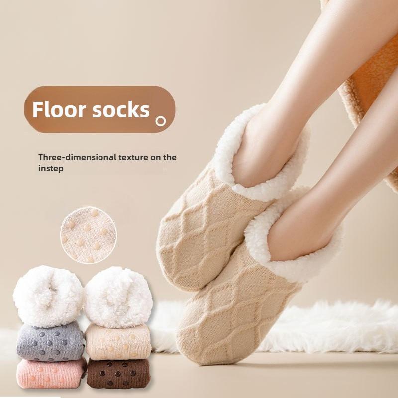 Female Autumn and Winter Plush and Thick Warm Indoor Floor Socks